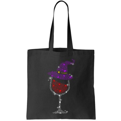 Wine Glass Witch Bling Rhinestone Halloween Spooky Party Bag