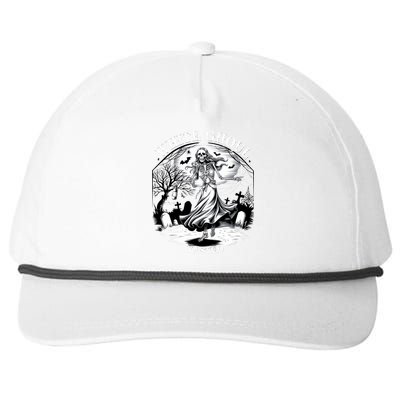 White Ghoul Wasted Funny Halloween Drinking Party Women Halloween Costume Snapback Five-Panel Rope Hat