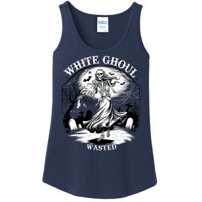 White Ghoul Wasted Funny Halloween Drinking Party Women Halloween Costume Ladies Essential Tank