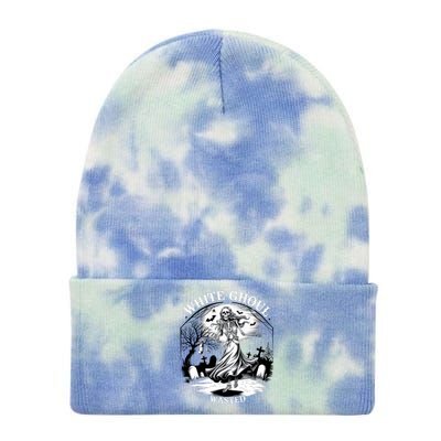 White Ghoul Wasted Funny Halloween Drinking Party Women Halloween Costume Tie Dye 12in Knit Beanie