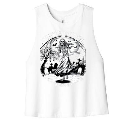 White Ghoul Wasted Funny Halloween Drinking Party Women Halloween Costume Women's Racerback Cropped Tank