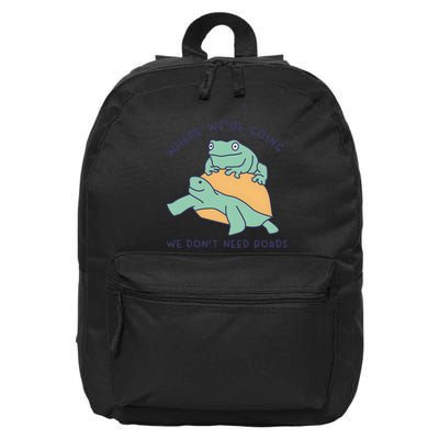 WeRe Going We DonT Need Roads 16 in Basic Backpack