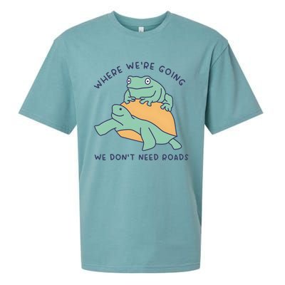 WeRe Going We DonT Need Roads Sueded Cloud Jersey T-Shirt