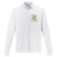 WeRe Going We DonT Need Roads Performance Long Sleeve Polo