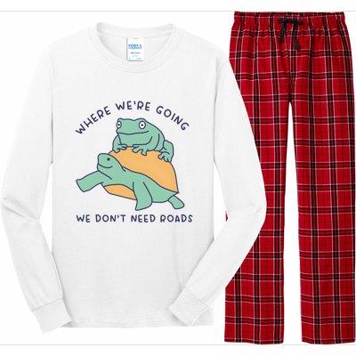 WeRe Going We DonT Need Roads Long Sleeve Pajama Set