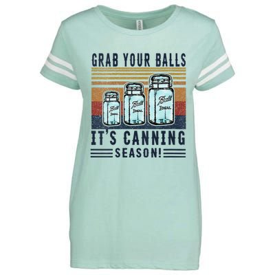 Womens Grab Your Balls Its Canning Season Enza Ladies Jersey Football T-Shirt