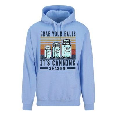 Womens Grab Your Balls Its Canning Season Unisex Surf Hoodie