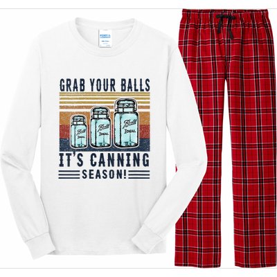 Womens Grab Your Balls Its Canning Season Long Sleeve Pajama Set