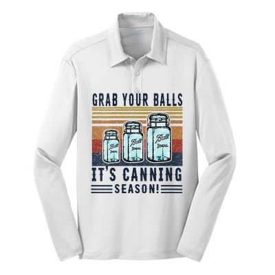 Womens Grab Your Balls Its Canning Season Silk Touch Performance Long Sleeve Polo