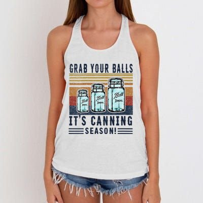 Womens Grab Your Balls Its Canning Season Women's Knotted Racerback Tank