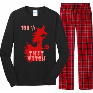 Witch Halloween 100% That Witch Halloween Witch Decorations Cool Gift Long Sleeve Pajama Set