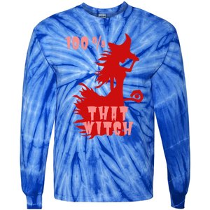 Witch Halloween 100% That Witch Halloween Witch Decorations Cool Gift Tie-Dye Long Sleeve Shirt