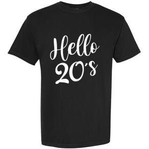 Wo Hello 20's Wo 20 Year Old 20th Birthday Gift Bday Squad Garment-Dyed Heavyweight T-Shirt