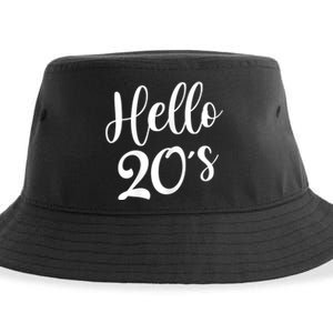 Wo Hello 20's Wo 20 Year Old 20th Birthday Gift Bday Squad Sustainable Bucket Hat