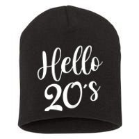 Wo Hello 20's Wo 20 Year Old 20th Birthday Gift Bday Squad Short Acrylic Beanie