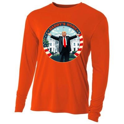 White House 2024 President 47 Daddys Home Funny Donald Trump Cooling Performance Long Sleeve Crew