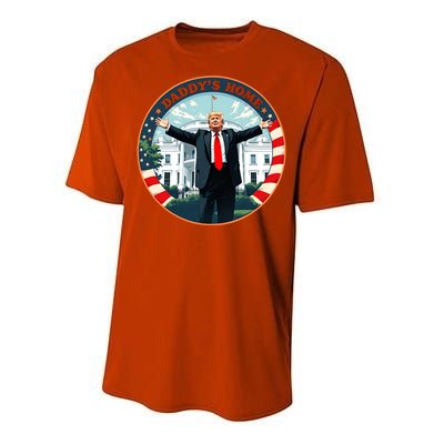 White House 2024 President 47 Daddys Home Funny Donald Trump Performance Sprint T-Shirt