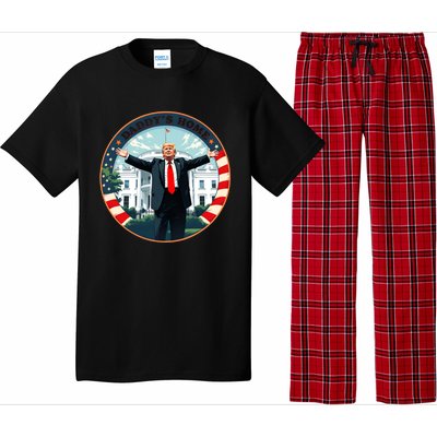 White House 2024 President 47 Daddys Home Funny Donald Trump Pajama Set