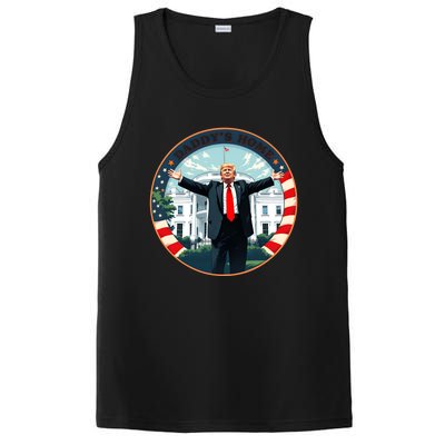 White House 2024 President 47 Daddys Home Funny Donald Trump PosiCharge Competitor Tank