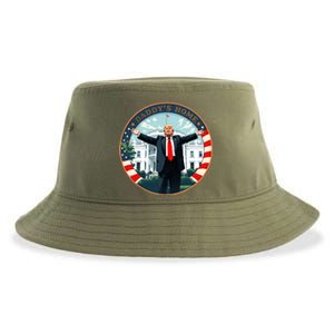 White House 2024 President 47 Daddys Home Funny Donald Trump Sustainable Bucket Hat