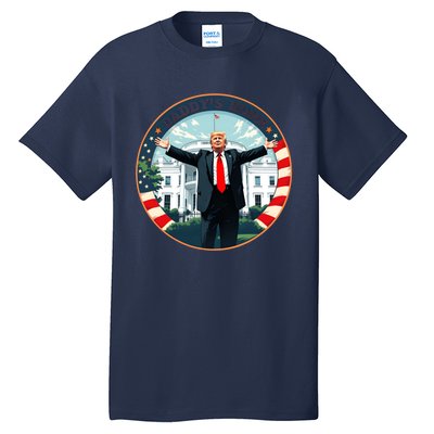 White House 2024 President 47 Daddys Home Funny Donald Trump Tall T-Shirt