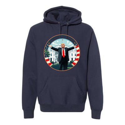 White House 2024 President 47 Daddys Home Funny Donald Trump Premium Hoodie