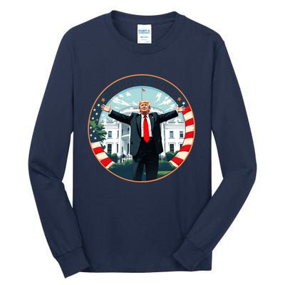 White House 2024 President 47 Daddys Home Funny Donald Trump Tall Long Sleeve T-Shirt