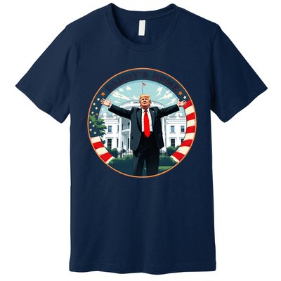 White House 2024 President 47 Daddys Home Funny Donald Trump Premium T-Shirt