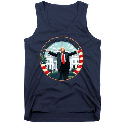 White House 2024 President 47 Daddys Home Funny Donald Trump Tank Top