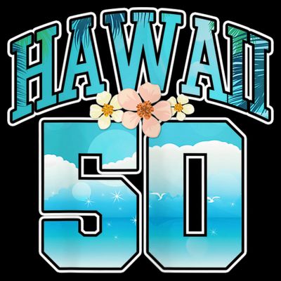 Wo Hawaii 50 50th Birthday Hawaiian Aloha Beach Hibiscus T-Shirt