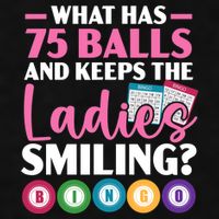 What Has 75 Balls And Keeps The Ladies Smiling Bingo Player Ladies PosiCharge Tri-Blend Wicking Tank