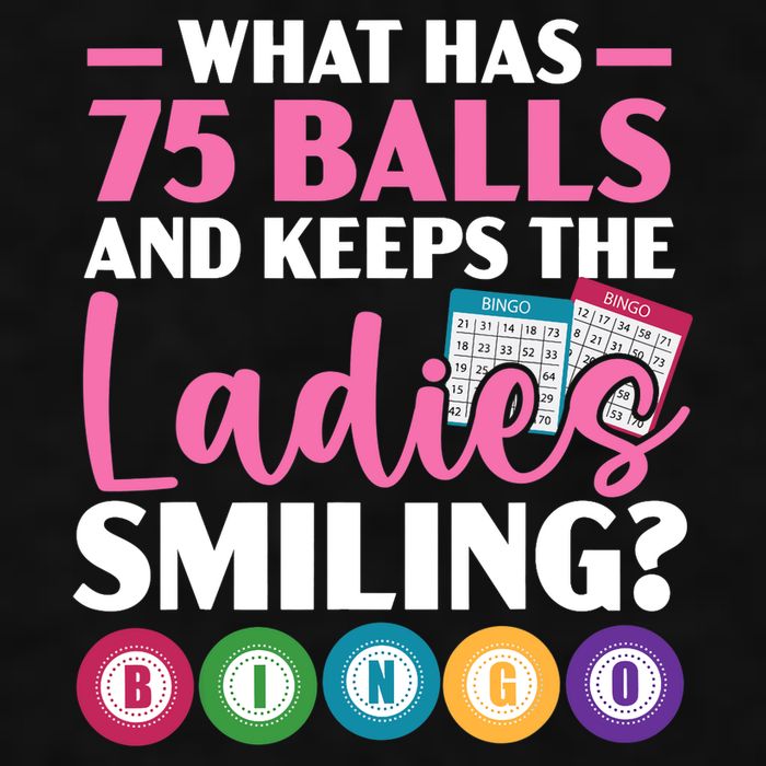 What Has 75 Balls And Keeps The Ladies Smiling Bingo Player Ladies PosiCharge Tri-Blend Wicking Tank