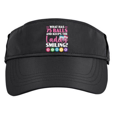 What Has 75 Balls And Keeps The Ladies Smiling Bingo Player Adult Drive Performance Visor