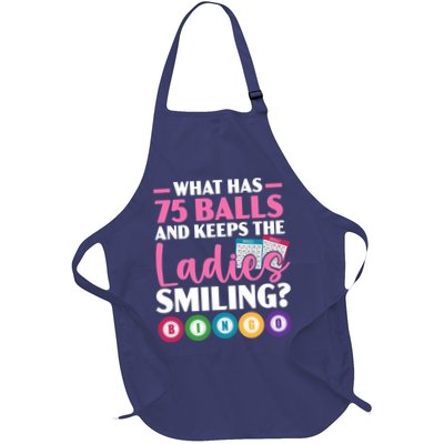 What Has 75 Balls And Keeps The Ladies Smiling Bingo Player Apron