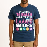 What Has 75 Balls And Keeps The Ladies Smiling Bingo Player Tall T-Shirt