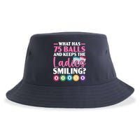 What Has 75 Balls And Keeps The Ladies Smiling Bingo Player Sustainable Bucket Hat