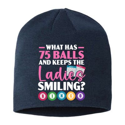 What Has 75 Balls And Keeps The Ladies Smiling Bingo Player Sustainable Beanie