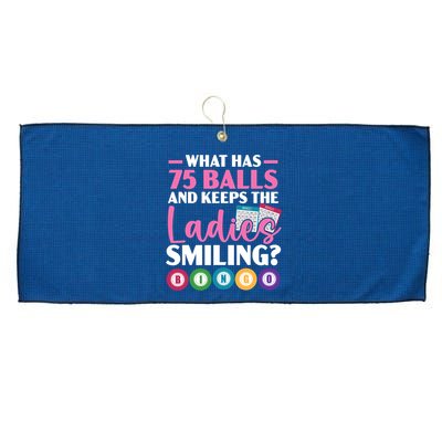 What Has 75 Balls And Keeps The Ladies Smiling Bingo Player Large Microfiber Waffle Golf Towel