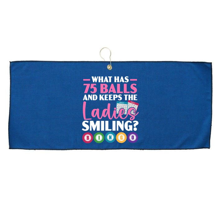 What Has 75 Balls And Keeps The Ladies Smiling Bingo Player Large Microfiber Waffle Golf Towel