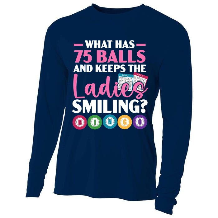 What Has 75 Balls And Keeps The Ladies Smiling Bingo Player Cooling Performance Long Sleeve Crew