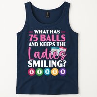 What Has 75 Balls And Keeps The Ladies Smiling Bingo Player Tank Top