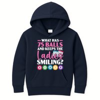 What Has 75 Balls And Keeps The Ladies Smiling Bingo Player Kids Hoodie