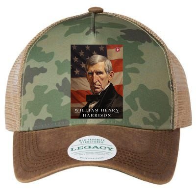 William Harrison 9th President Of The United States Portrait Legacy Tie Dye Trucker Hat