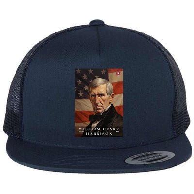 William Harrison 9th President Of The United States Portrait Flatbill Hat