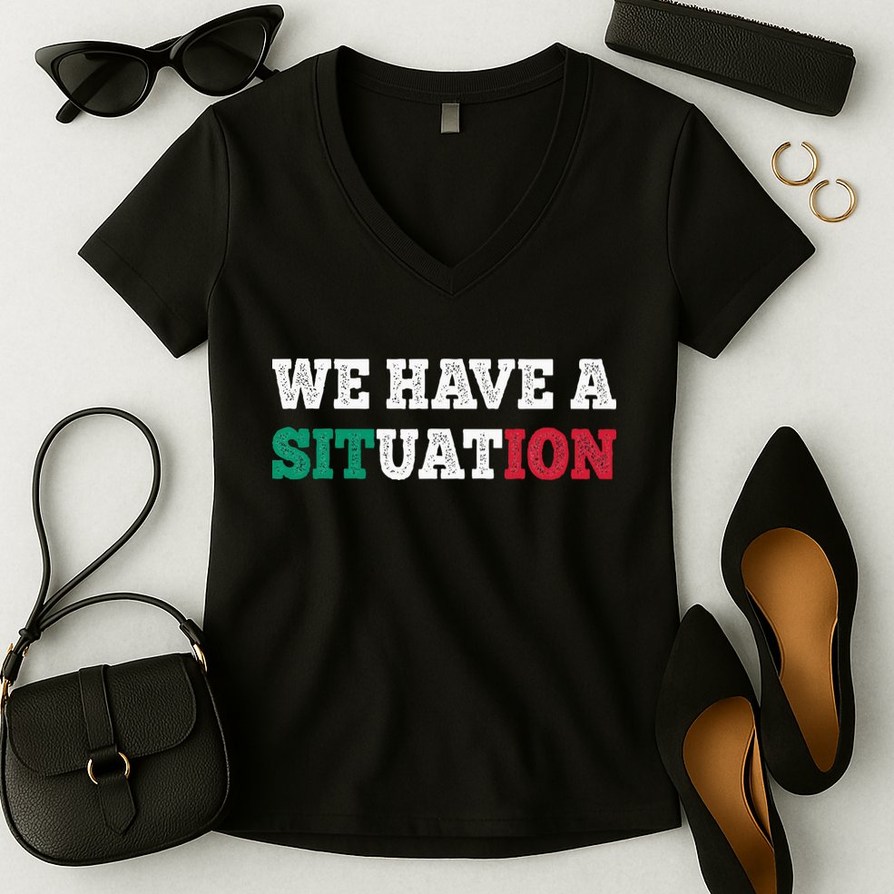 We Have A Situation New Jersey Garden Nj Shore Women's V-Neck T-Shirt