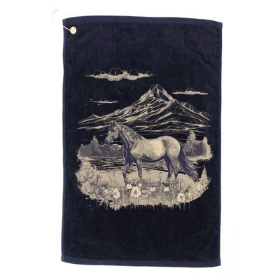 Wild Horse Art Portrait Horseback Riding Vintage Graphic Golf Towel