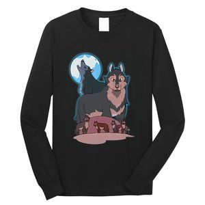 Wolves Howling At The Moon - Wolf Wolves Hunter Long Sleeve Shirt