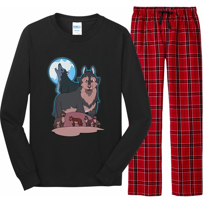 Wolves Howling At The Moon - Wolf Wolves Hunter Long Sleeve Pajama Set