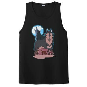 Wolves Howling At The Moon - Wolf Wolves Hunter PosiCharge Competitor Tank