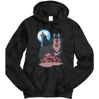 Wolves Howling At The Moon - Wolf Wolves Hunter Tie Dye Hoodie